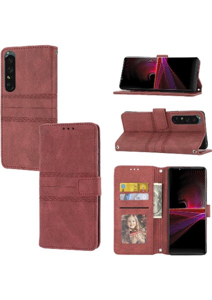 Sony Xperia 1 V Pu Deri Cüzdan Kılıf Için Flip Case Manyetik Kapatma (Yurt Dışından)