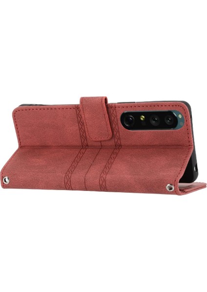 Sony Xperia 1 V Pu Deri Cüzdan Kılıf Için Flip Case Manyetik Kapatma (Yurt Dışından)