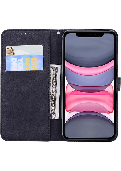 Kart Yuvası Standı Deri Cüzdan Büyük Flip ile iphone 11 Pro Max Için Kılıf (Yurt Dışından)