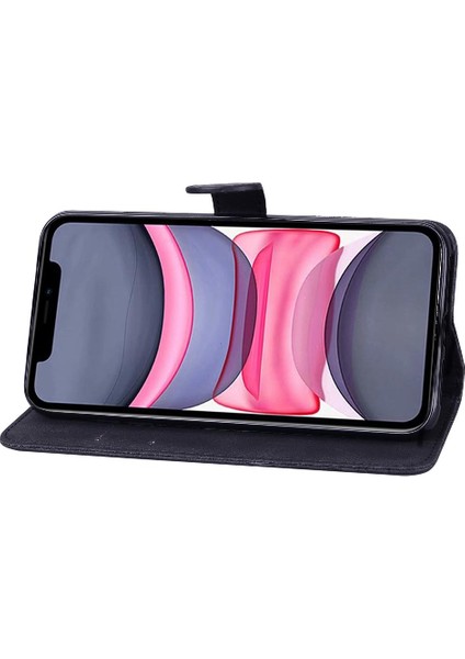 Kart Yuvası Standı Deri Cüzdan Büyük Flip ile iphone 11 Pro Max Için Kılıf (Yurt Dışından)