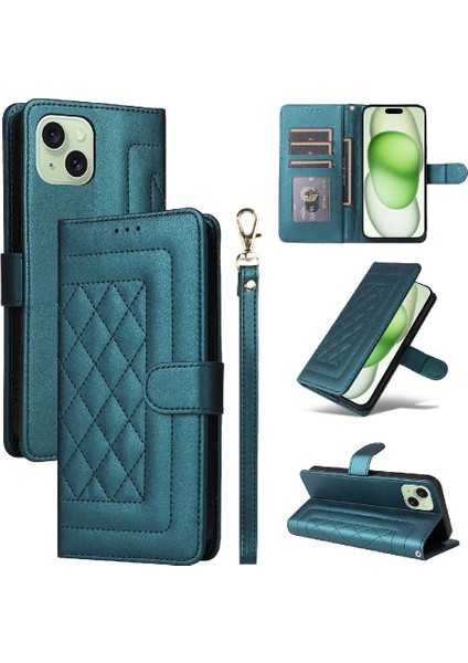 Iphone 15 Için Flip Case Artı Basit Iş Deri Kılıf Kapak Çevirin (Yurt Dışından)