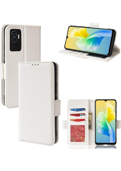 Vivo V23E 5g Kart Yuvaları Için Kılıf Tutucu Manyetik Pu Deri Yan Toka (Yurt Dışından)