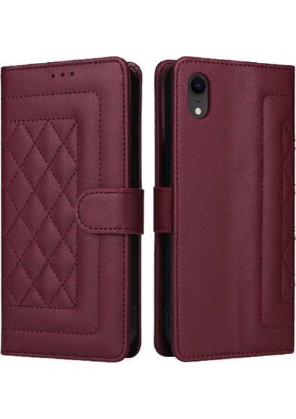 Iphone Xr Için Flip Case Deri Kılıf Kapak Darbeye Cüzdan Basit (Yurt Dışından)