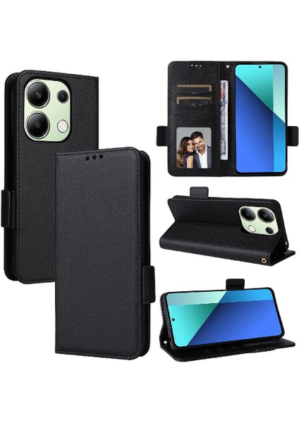 Xiaomi Redmi Için Not 13 4g Manyetik Yan Toka Kart Yuvaları Tutucu Pu (Yurt Dışından)