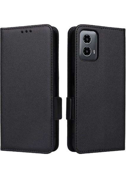 Motorola Moto G34 5g Manyetik Yan Toka Cüzdan Kart Yuvaları Pu (Yurt Dışından)