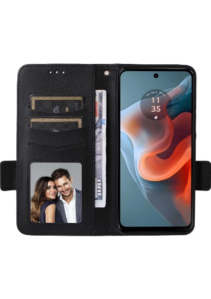 Motorola Moto G34 5g Manyetik Yan Toka Cüzdan Kart Yuvaları Pu (Yurt Dışından) fiyatları
