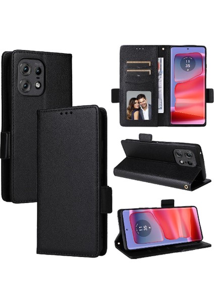 Motorola Moto Kenar 50 Pro Için Kılıf Manyetik Cüzdan Kart Yuvaları Tutucu Yan (Yurt Dışından)