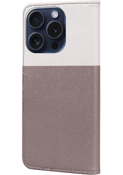 Iphone 15 Için Kılıf Pro Max Deri Kılıf Cüzdan Kapak Kapak Basit Iş (Yurt Dışından)