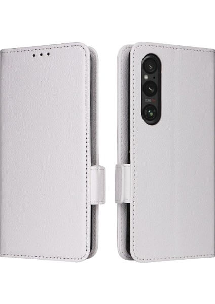 Sony Xperia 1 Vi Için Kılıf Yan Toka Pu Deri Manyetik Kart Yuvaları (Yurt Dışından)