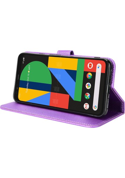 Google Piksel 4 Kapak Manyetik Cüzdan Kickstand Kart Tutucu Için Kılıf (Yurt Dışından)