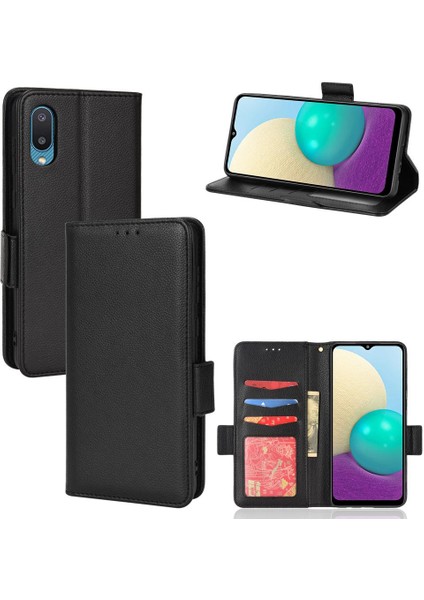 Samsung Galaxy A02 Manyetik Pu Deri Kart Yuvaları Tutucu Tarafı Için Kılıf (Yurt Dışından)