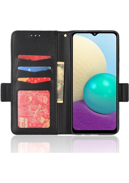 Samsung Galaxy A02 Manyetik Pu Deri Kart Yuvaları Tutucu Tarafı Için Kılıf (Yurt Dışından) fiyatları