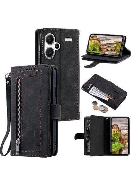 Xiaomi Redmi Not Için Flip Case 13 Pro Artı 5g Kordon 9 Kart Yuvaları Pu (Yurt Dışından)