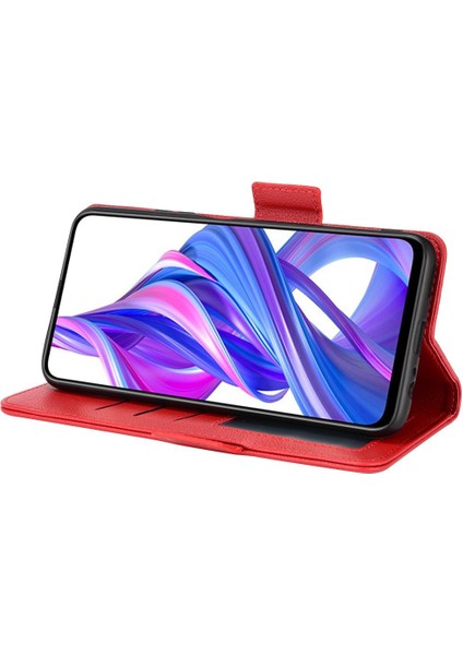 Colorful Shop Huawei Y9S Yan Toka Pu Deri Cüzdan Manyetik Kart Yuvaları Için Kılıf (Yurt Dışından)