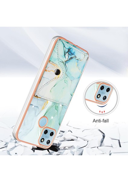 Realme C21Y Mermer Kart Yuvaları Için Kılıf Ince Cüzdan Yumuşak Tpu Tampon (Yurt Dışından) fırsatları