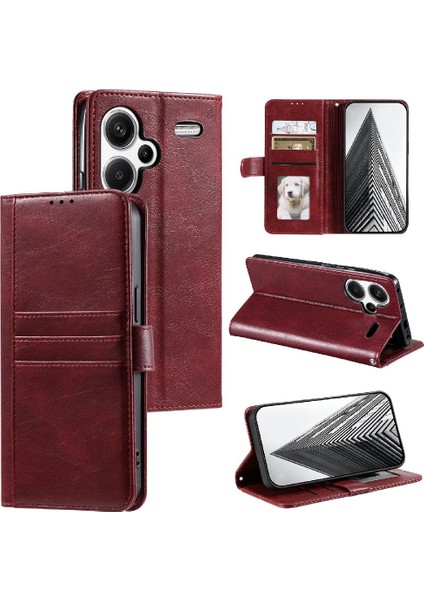 Xiaomi Redmi Not Için Flip Case 13 Pro Artı 5g Cüzdan Pu Deri 6 Kart (Yurt Dışından)