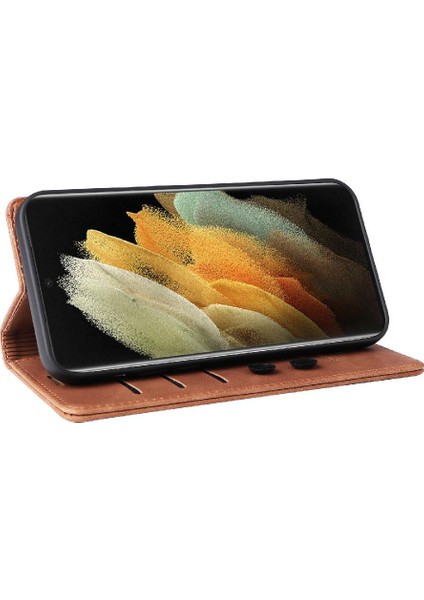 Samsung Galaxy S21 Ultra Basit Iş Deri Kılıf Flip Case Için Flip Case (Yurt Dışından) fırsatları
