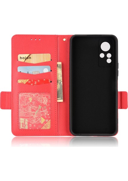 Infinix Not 12 Için Kılıf Cüzdan Pu Deri Manyetik Kart Yuvaları Tutucu Yan (Yurt Dışından)