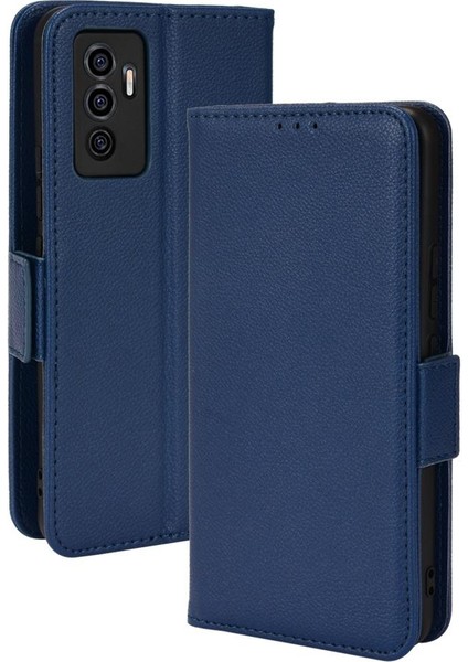 Vivo V23E 5g Kart Yuvaları Için Kılıf Tutucu Manyetik Pu Deri Yan Toka (Yurt Dışından)