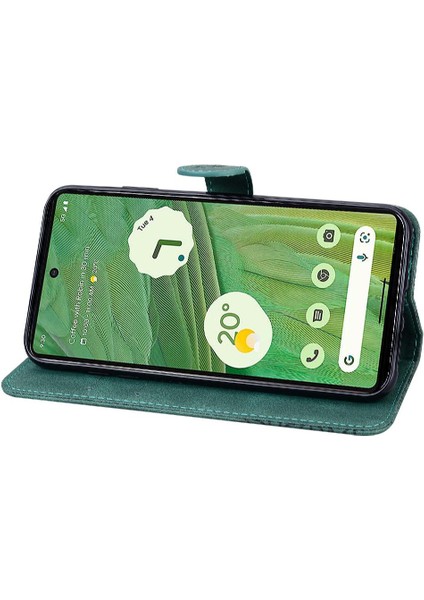 Colorful Shop Kart Yuvası Standı Deri ile Google Piksel 7 Flip Telefon Kılıfı Için Kılıf (Yurt Dışından)