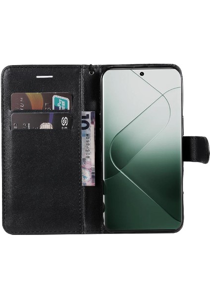 Kart Yuvası ile Xiaomi 14 Pro Için Flip Case Klasik Düz Renk Yüksek Cüzdan (Yurt Dışından) fırsatları