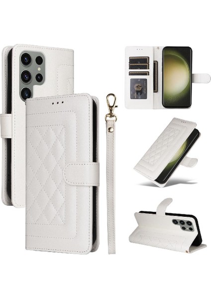 Samsung Galaxy S23 Ultra Basit Iş Deri Kılıf Flip Case Için Flip Case (Yurt Dışından)