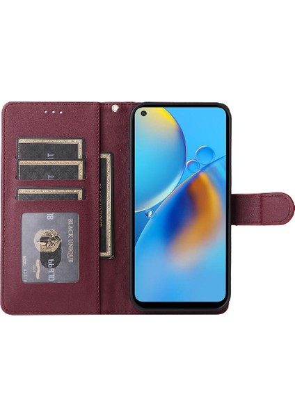 Colorful Shop Oppo F19 Basit Iş Darbeye Dayanıklı Cüzdan Deri Kılıf Için Flip Case (Yurt Dışından)