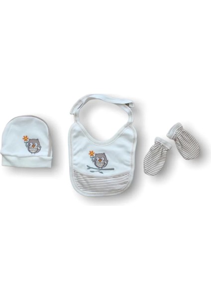 Romantik Çift Bkuş Nakışlı %100 Cotton 5li Zıbın Takımı Hastane Çıkışı Ekru modelleri