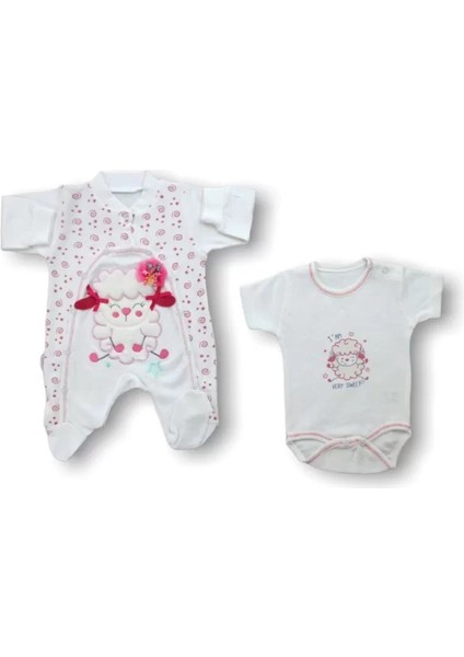Kuzucuk Nakışlı %100 Cotton 5li Zıbın Takımı Hastane Çıkışı Ekru fiyatları