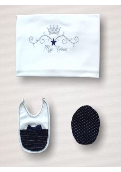 Süper Prens Nakışlı %100 Cotton 10LU Zıbın Takımı Hastane Çıkışı Lacivert fiyatları