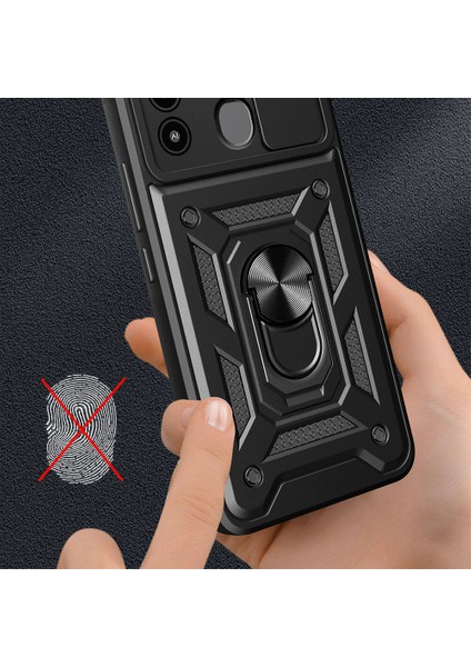 Tecno Spark 8c Kılıf Kamera Korumalı Yüzüklü Tank Armour Sürgülü Kılıf indirimleri