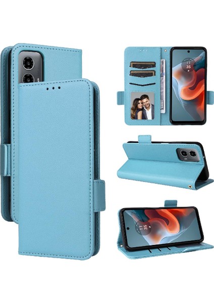 Motorola Moto G34 5g Manyetik Yan Toka Cüzdan Kart Yuvaları Pu (Yurt Dışından)