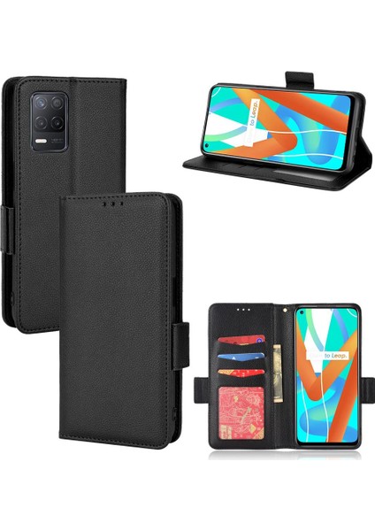 Realme 8 5g Pu Deri Manyetik Yan Toka Cüzdan Kart Yuvaları Için Kılıf (Yurt Dışından)