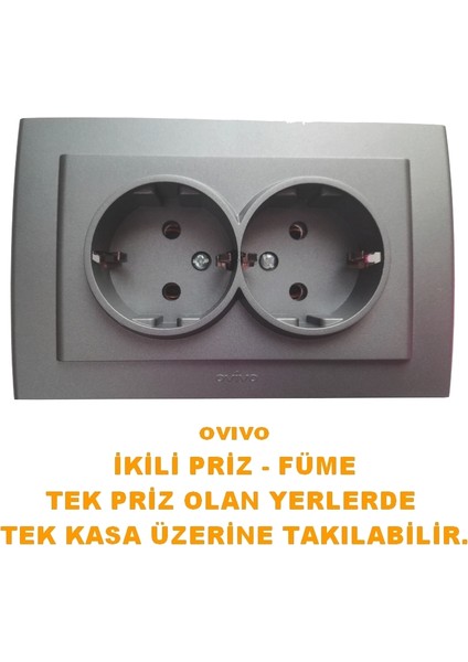 Füme Ikili Topraklı Priz fiyatları