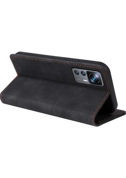 Xiaomi 12T Flip Kapak Için Flip Case Darbeye Deri Kılıf Cüzdan Basit (Yurt Dışından) modelleri