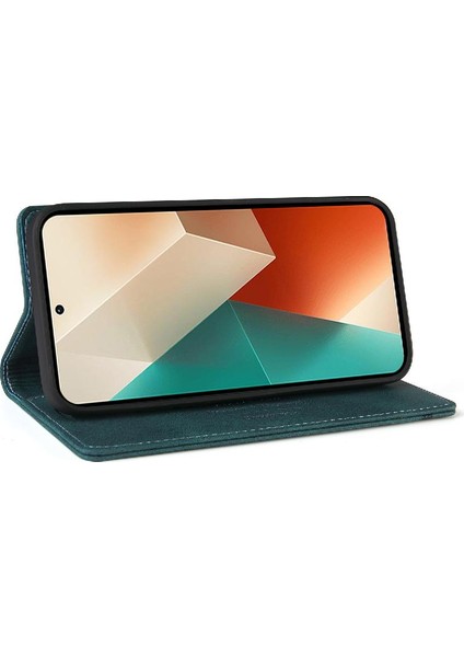 Xiaomi Redmi Için Not 13 4g Iki Kart Yuvaları Premium Deri Kickstand (Yurt Dışından)