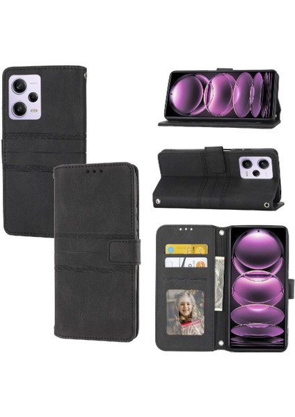 Xiaomi Redmi Not 12 Için Flip Case Pro Artı Cüzdan Kılıf Pu Deri (Yurt Dışından)