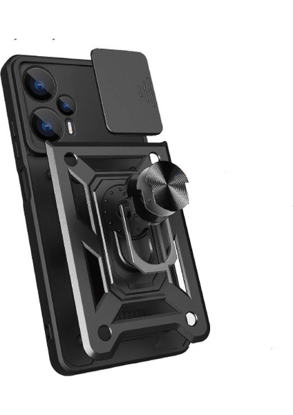 Xiaomi Poco F5 Kılıf Kamera Korumalı Yüzüklü Tank Armour Sürgülü Kılıf fiyatları
