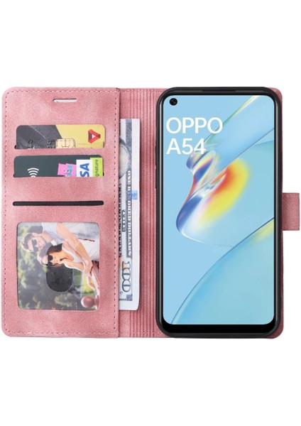 Oppo A54 4g Deri Kılıf Için Flip Case Darbeye Basit Iş Çevirme (Yurt Dışından)