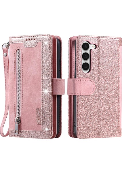 Samsung Galaxy S23 Kordon 9 Kart Yuvaları Pu Deri Cüzdan Için Flip Case (Yurt Dışından)
