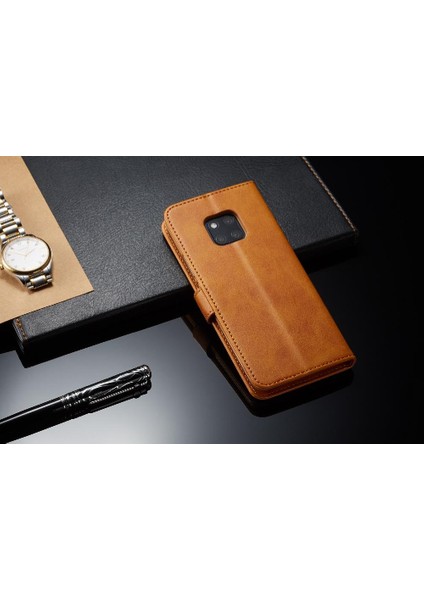 Huawei Mate 20 Için Kılıf Pro Buzağı Doku Yatay Çevir Deri Kılıf (Yurt Dışından)