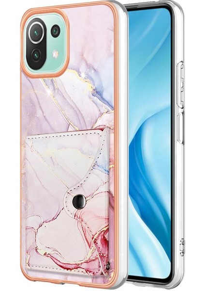 Xiaomi 11 Lite Kart Yuvaları Yumuşak Tpu Tampon Mermer Ince Cüzdan (Yurt Dışından)
