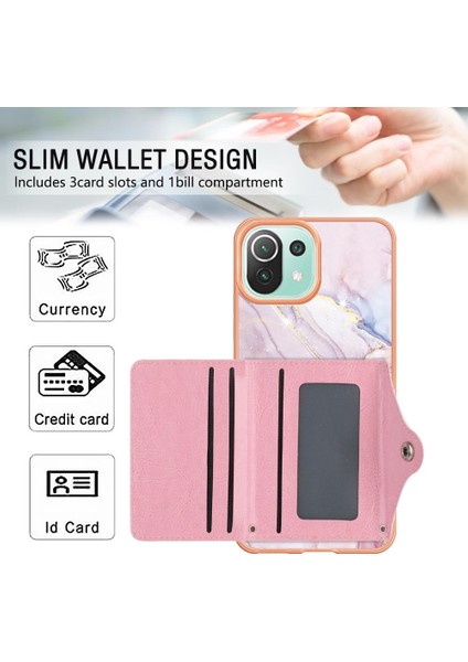 Xiaomi 11 Lite Kart Yuvaları Yumuşak Tpu Tampon Mermer Ince Cüzdan (Yurt Dışından) indirimleri