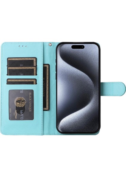 Iphone 15 Için Flip Case Pro Cüzdan Kapak Çevirin Deri Kılıf Basit Iş (Yurt Dışından)