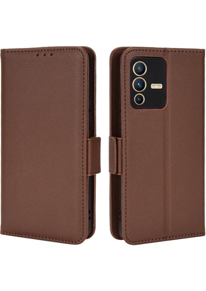 Vivo V23 5g Için Kılıf Manyetik Pu Deri Cüzdan Kart Yuvaları Tutucu Yan (Yurt Dışından)