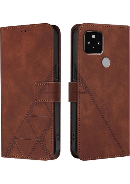 Google Piksel 5 Için Kılıf Cüzdan Kapak Kredi Kartı Tutucu Flip Folio Kitap Pu (Yurt Dışından)