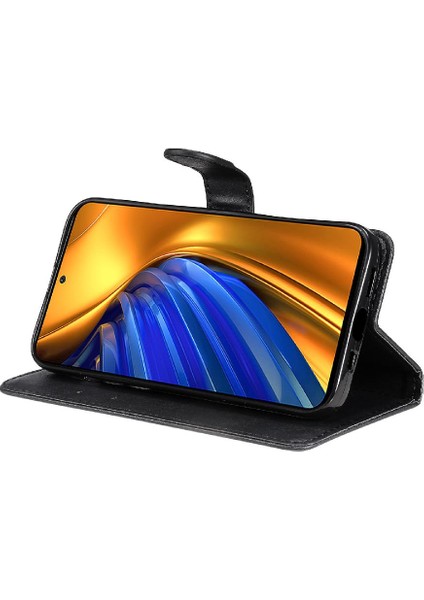 Colorful Shop Xiaomi Redmi K40S Klasik Düz Renk Için Flip Case Yüksek Kalite Deri (Yurt Dışından)