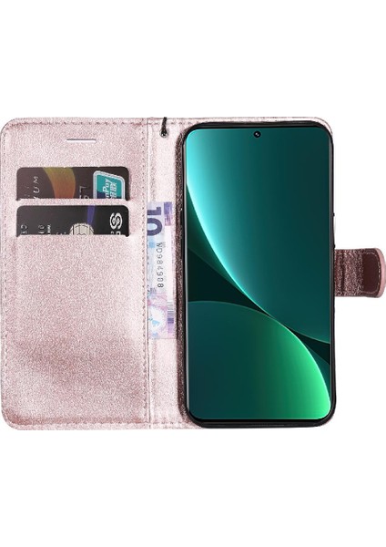 Kart Yuvası Klasik Düz Renk Iş ile Xiaomi 12 Pro Için Flip Case (Yurt Dışından) indirimleri