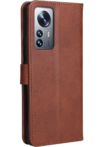 Kart Yuvası Klasik Düz Renk Iş ile Xiaomi 12 Pro Için Flip Case (Yurt Dışından) indirimleri