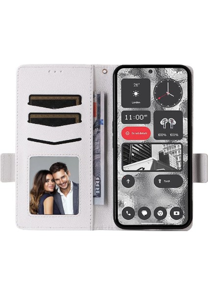 Nothing Kılıf Telefon 2 Pu Deri Yan Toka Kart Yuvaları Tutucu Manyetik (Yurt Dışından)